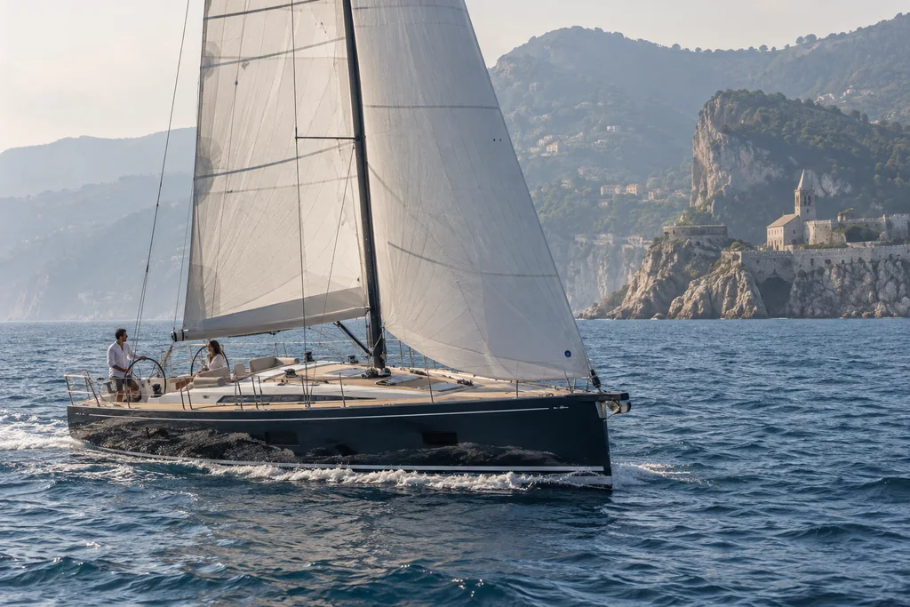 Yacht sotto vela vicino a La Spezia