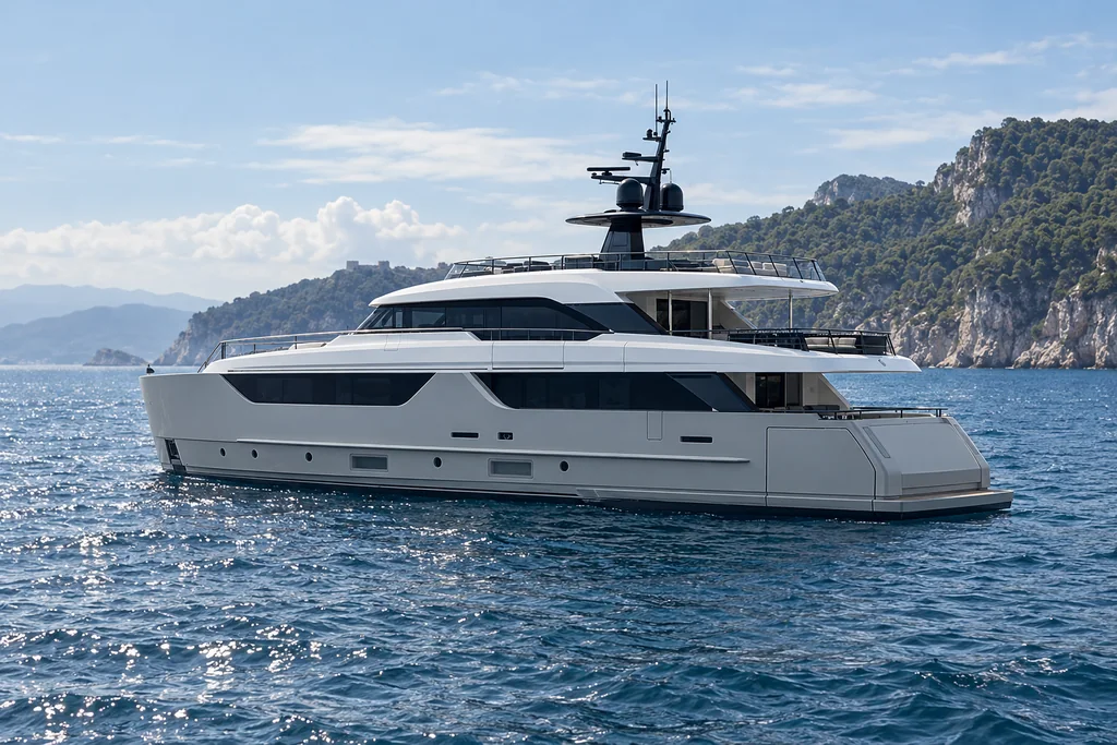 Sanlorenzo SD118 on the Gulf of La Spezia