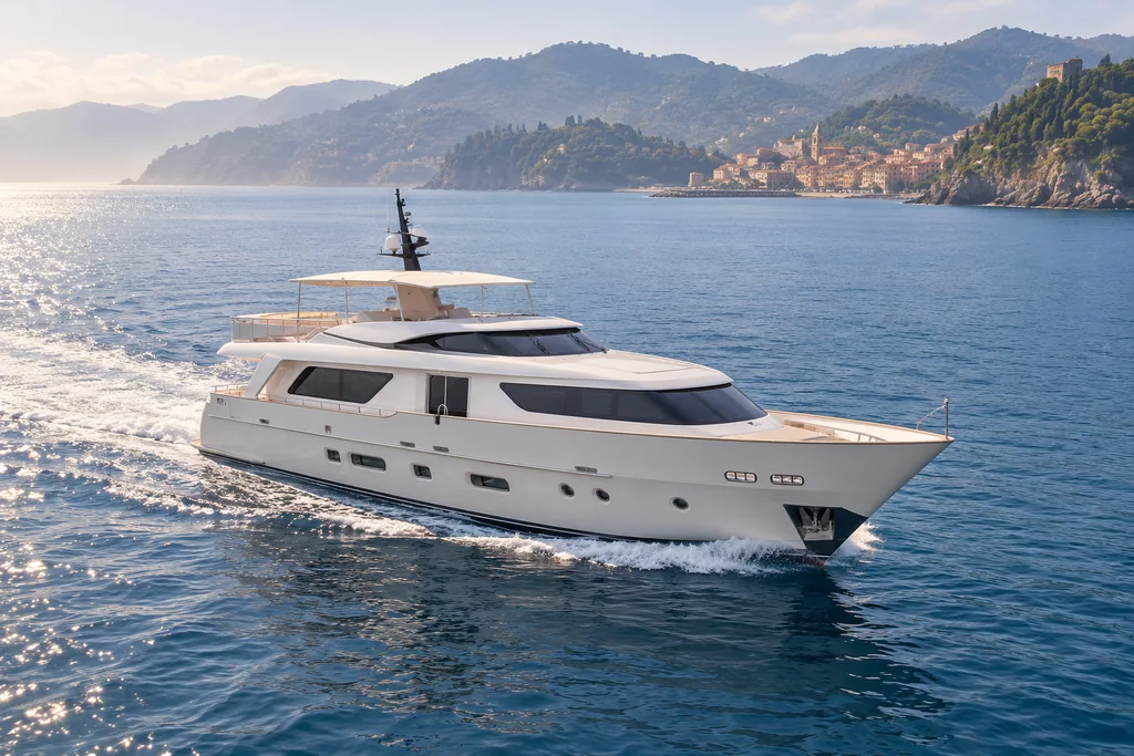 Sanlorenzo SD92 on the Gulf of La Spezia
