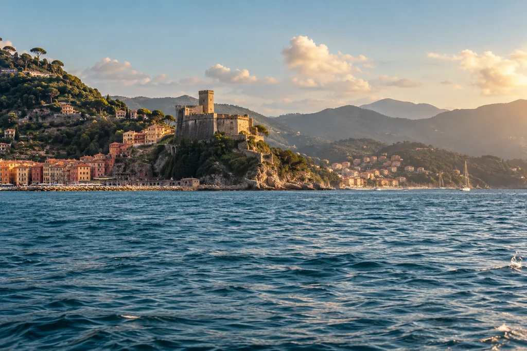 The Gulf towards Lerici seen from open water near La Spezia