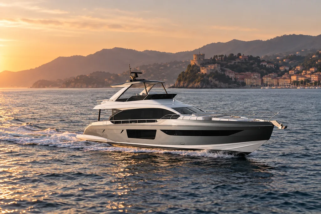 Azimut Fly 68 sulla costa di La Spezia