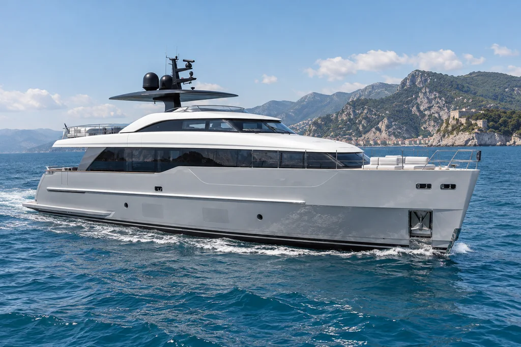 Sanlorenzo SD90 sulla costa di La Spezia